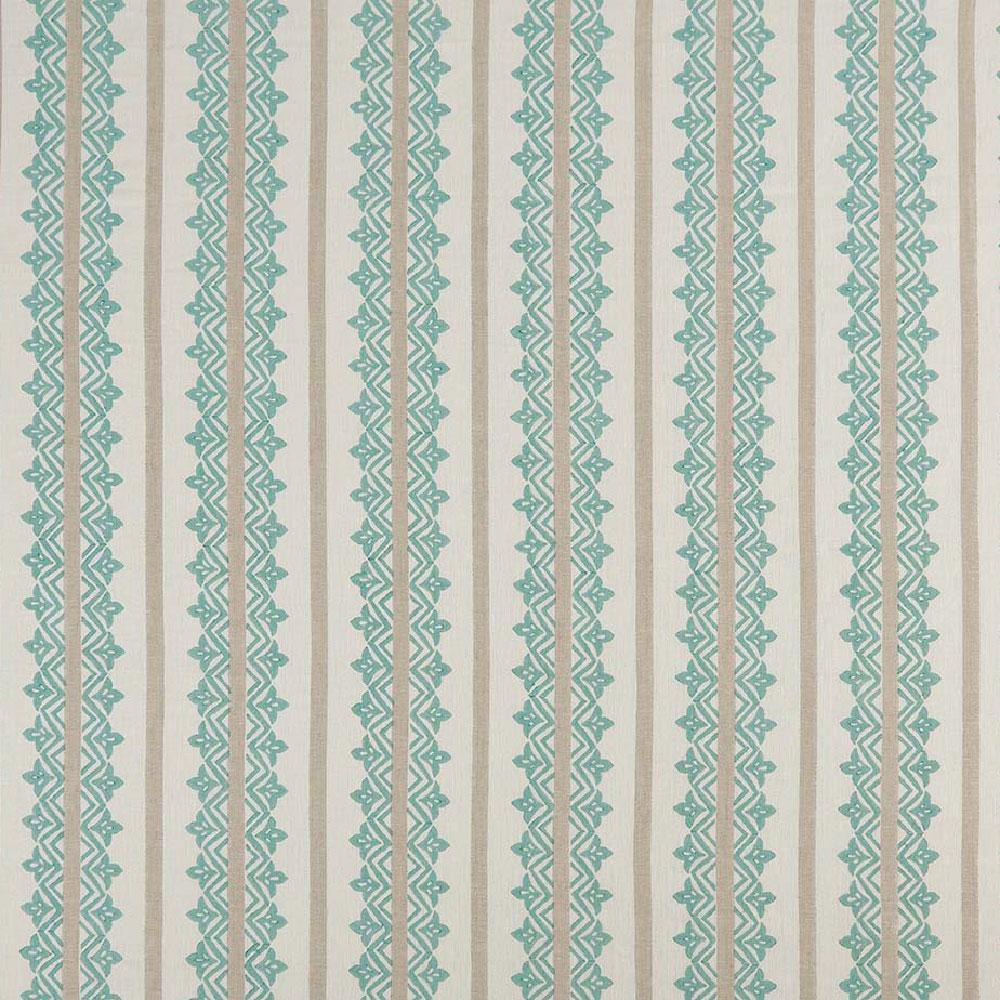 Basholi Aqua/Linen — Nina Campbell tyg