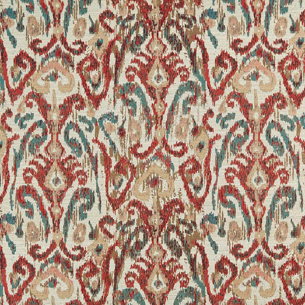 Pataudi Red/Teal/Beige — Nina Campbell tyg