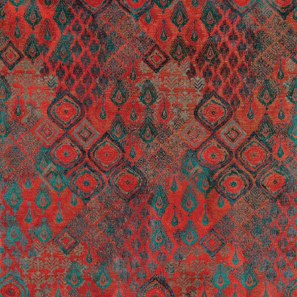 Baroda Red/Peacock — Nina Campbell tyg