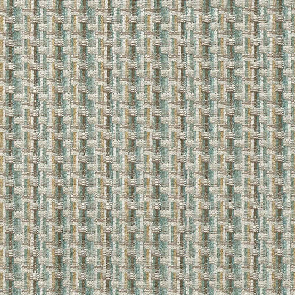 Garadi Aqua/Taupe/Ochre — Nina Campbell tyg