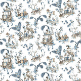 Toile Chinoise Blue/Sepia — Nina Campbell tyg