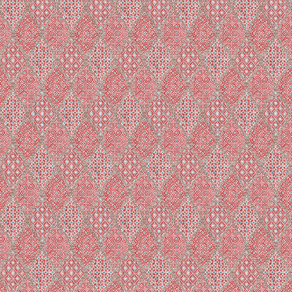 Coudreau Red/Ivory — Nina Campbell tyg