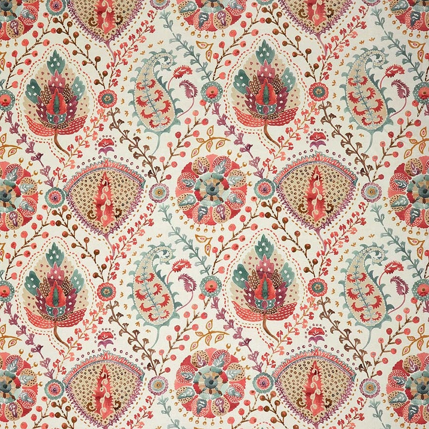 Majorelle Red/Ivory — Nina Campbell tyg
