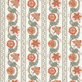 Nina Campbell Tyg Clermont Coral Eucalyptus