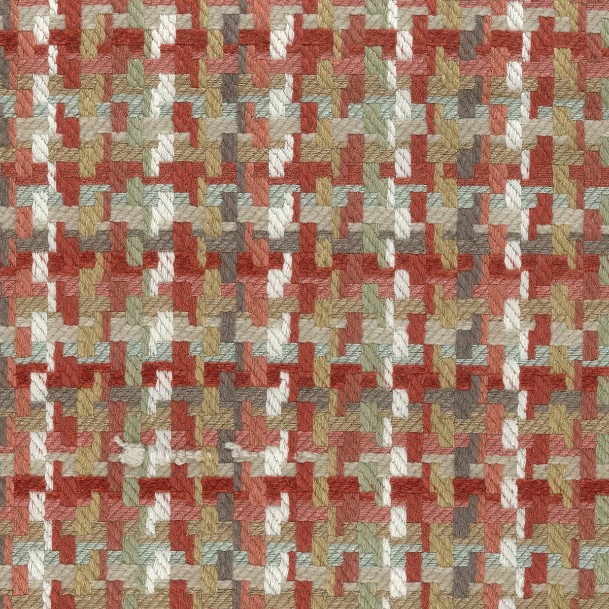 Hadlow Coral/Taupe/Duck Egg — Nina Campbell tyg