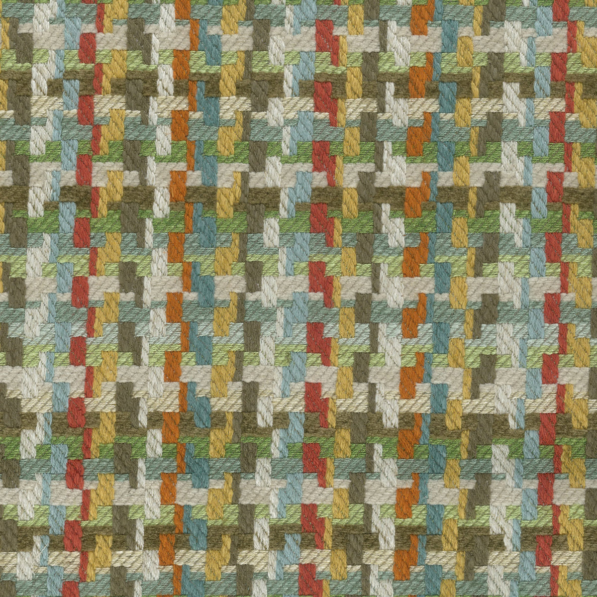 Hadlow Turquoise/Tangerine/Taupe — Nina Campbell tyg