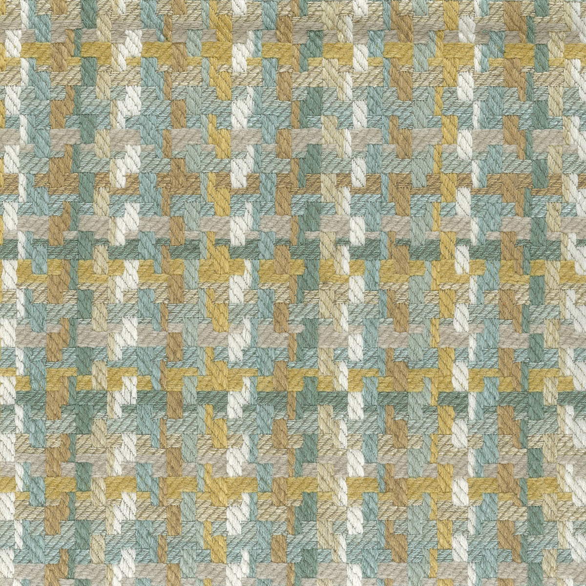 Hadlow Aqua/Ochre/Ivory — Nina Campbell tyg