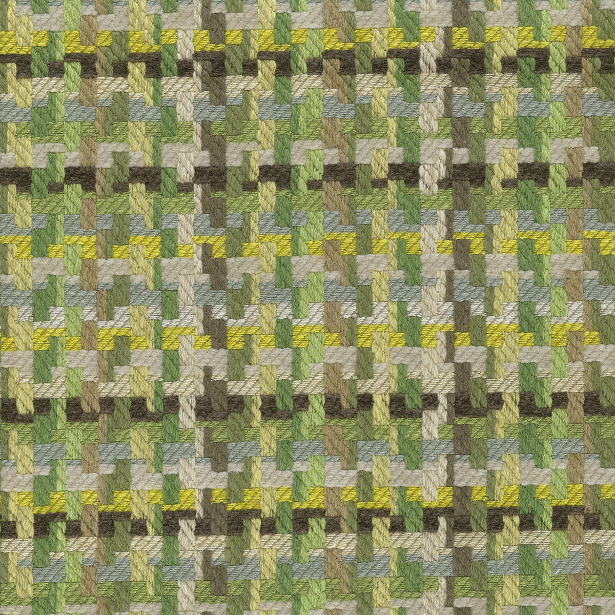 Hadlow Green/Chocolate/Chartreuse — Nina Campbell tyg