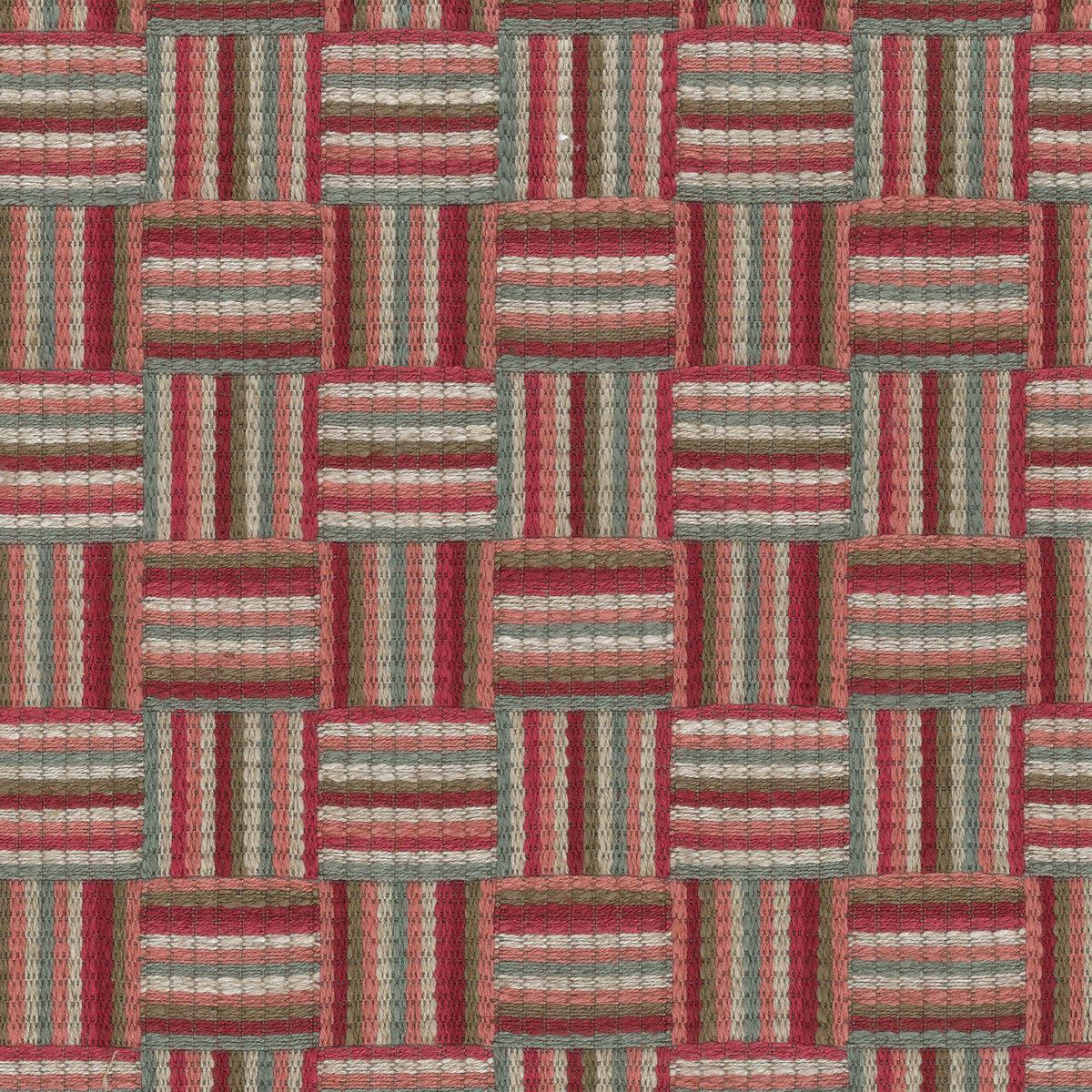 Atwood Red/Coral — Nina Campbell tyg