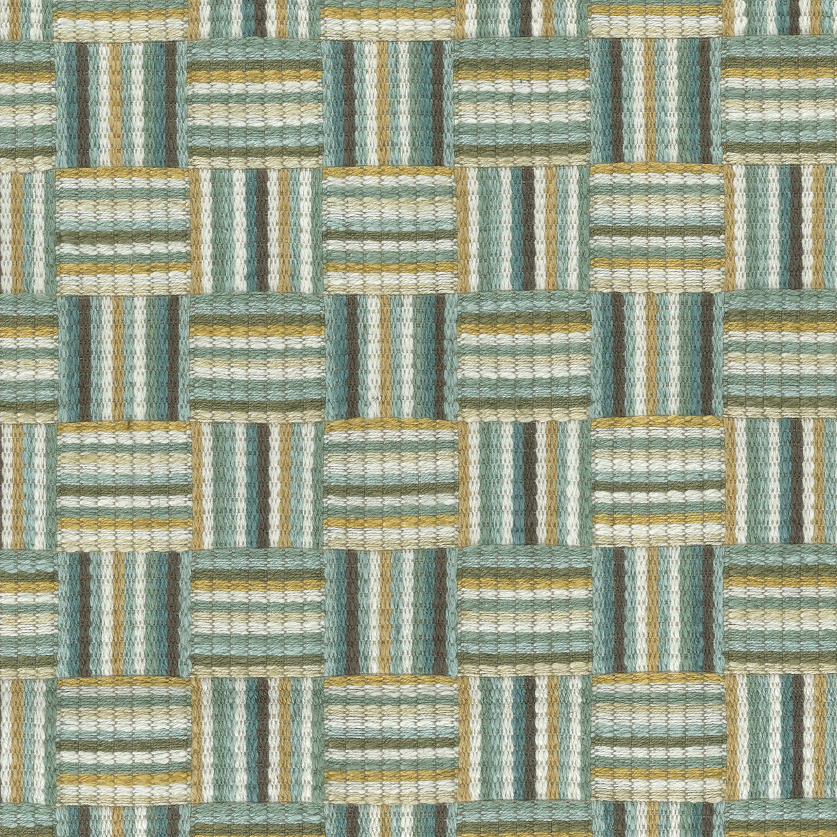 Atwood Aqua/Ochre — Nina Campbell tyg