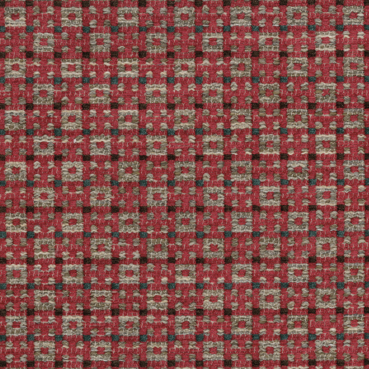 Chiddingstone Red/Teal/Chocolate — Nina Campbell tyg