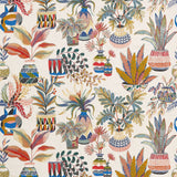 Tudeley Coral/Ultramarine/Green — Nina Campbell tyg