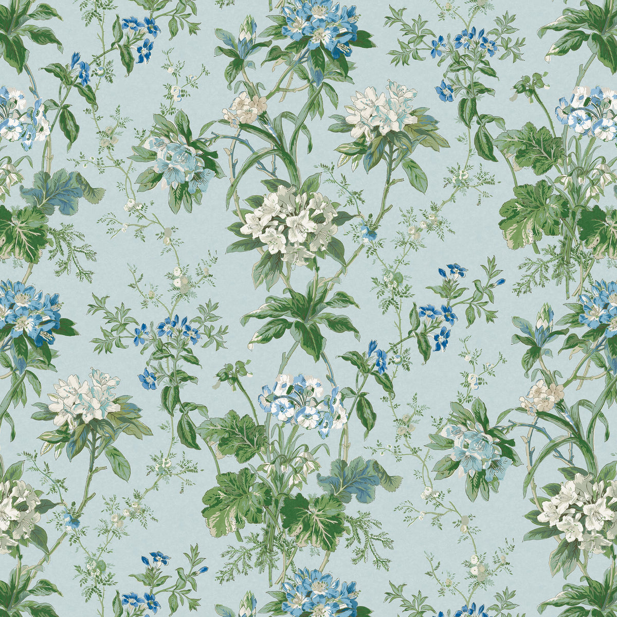 Somerhill Blue/Green/White — Nina Campbell tyg