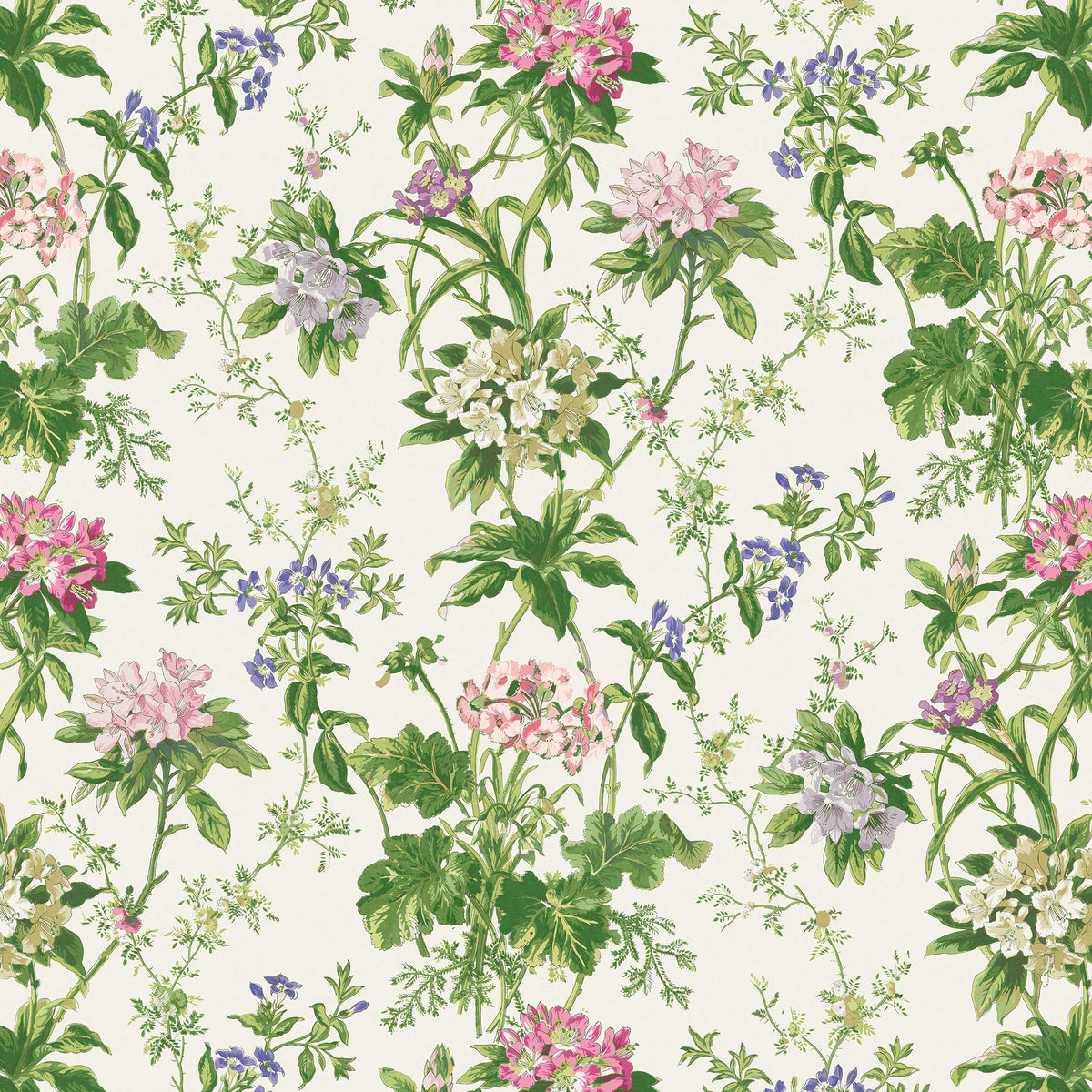 Somerhill Pink/Green/Mauve — Nina Campbell tyg