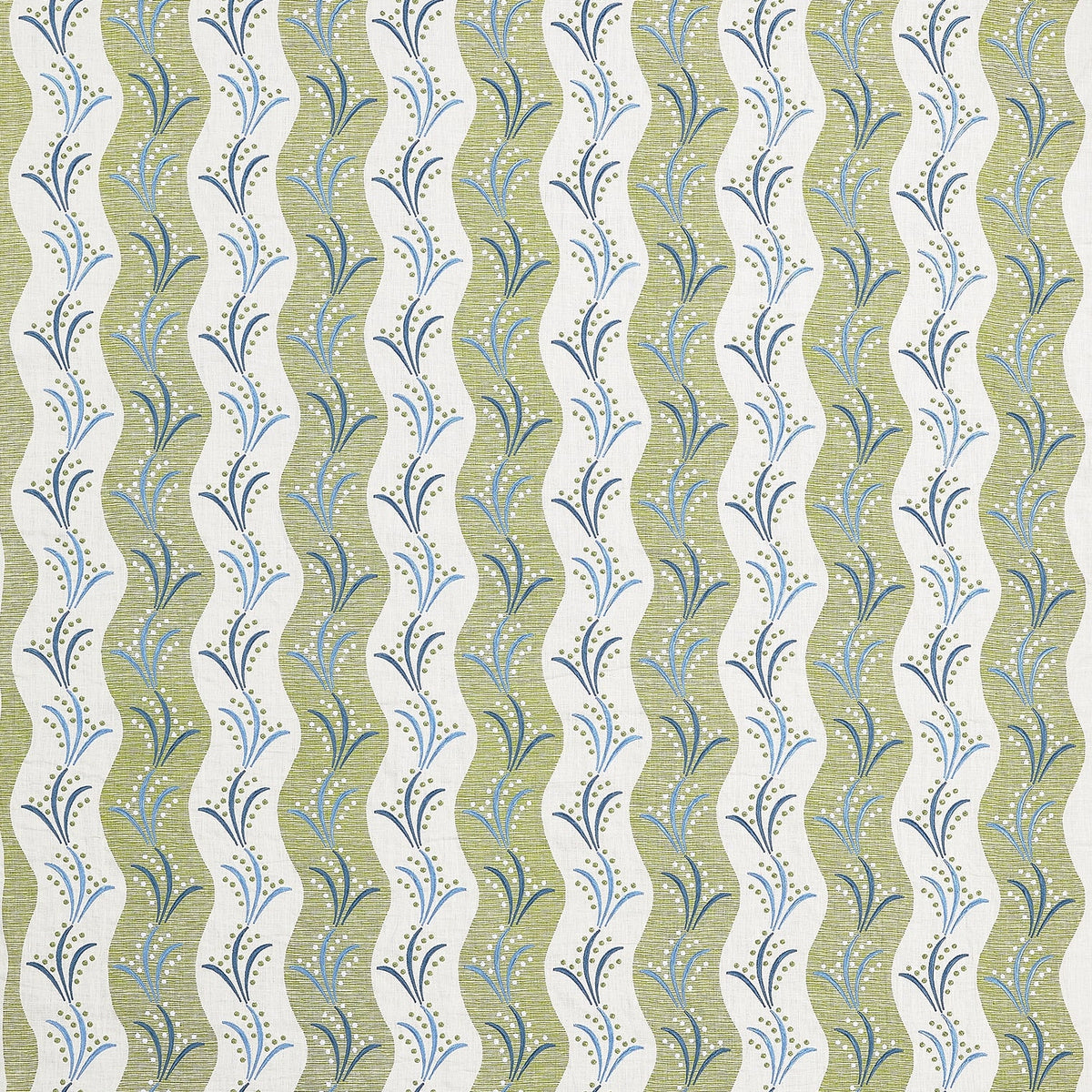Sidney Stripe Green/Blue — Nina Campbell tyg