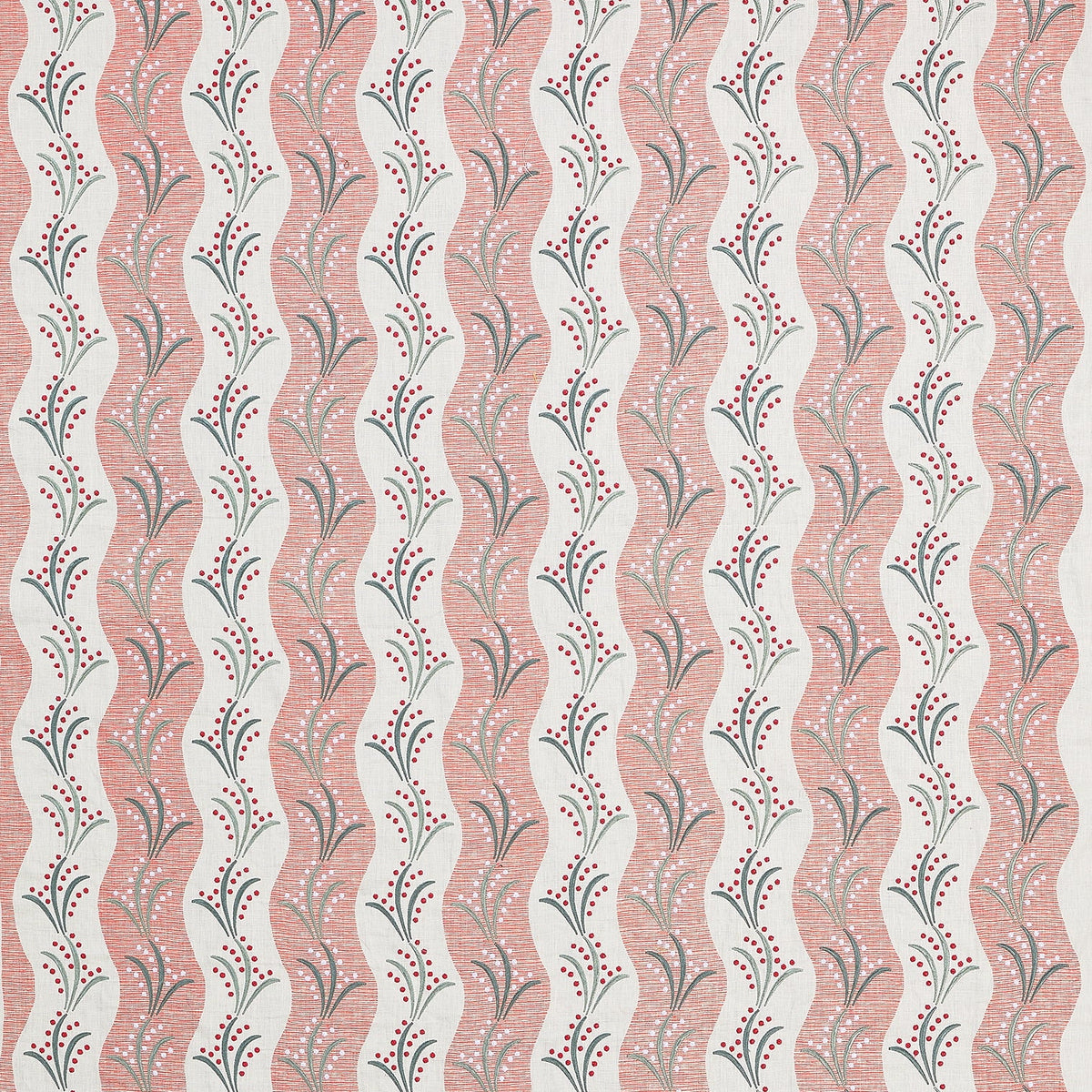 Sidney Stripe Coral/Teal/Pink — Nina Campbell tyg