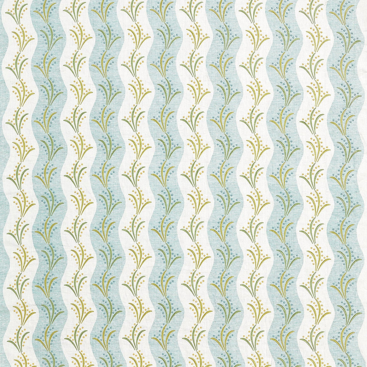 Sidney Stripe Aqua/Green/Yellow — Nina Campbell tyg