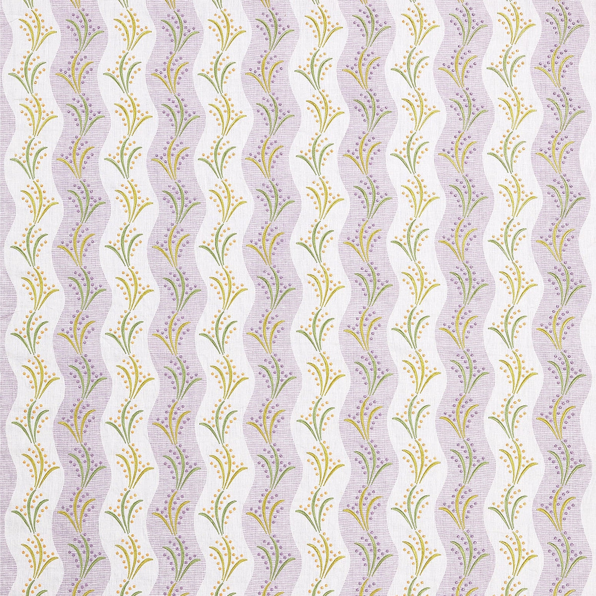 Sidney Stripe Lilac/Green/Yellow — Nina Campbell tyg