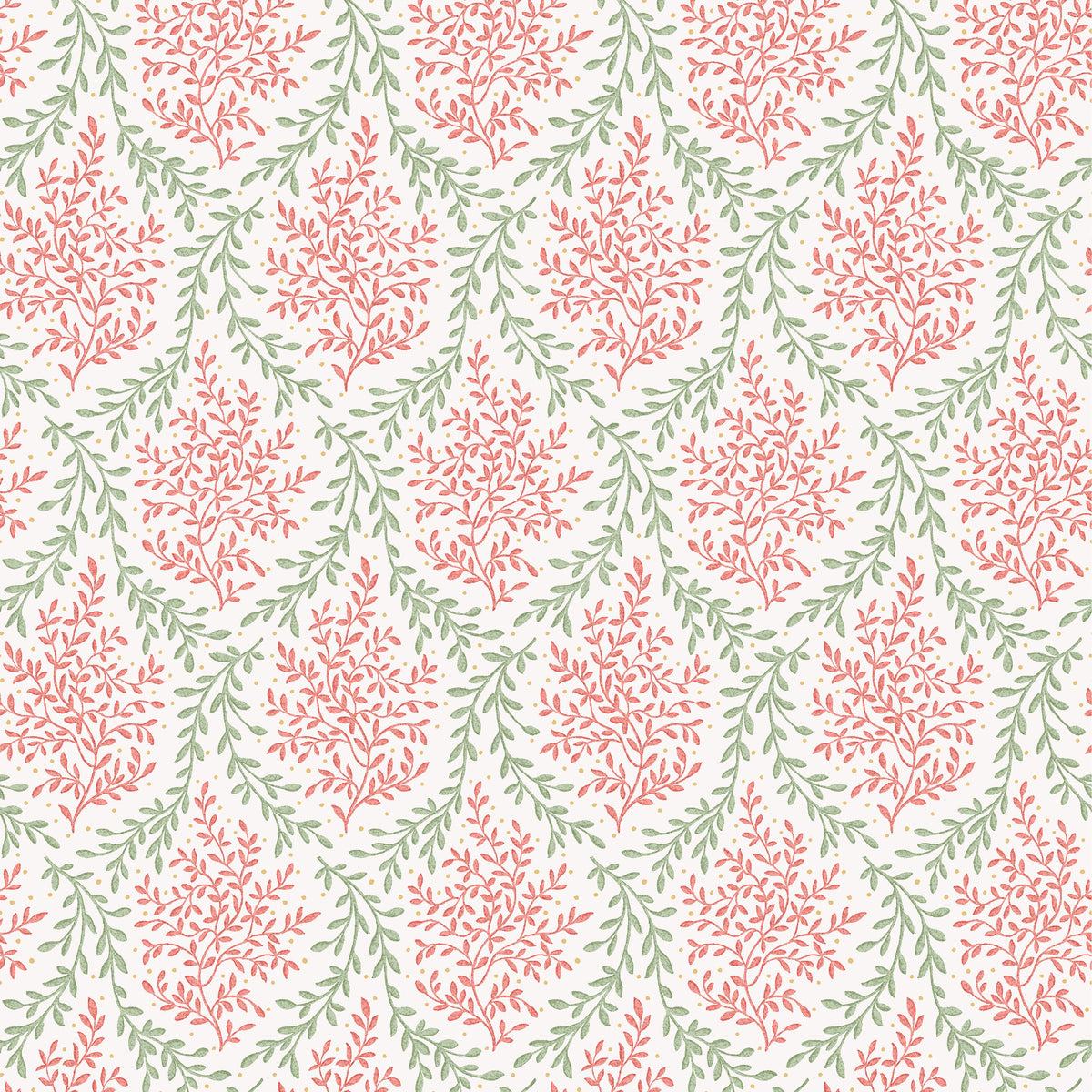 Bedgebury Coral/Eucalyptus — Nina Campbell tyg