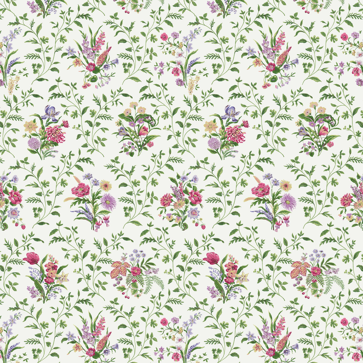 Hollingbourne Green/Pink/Lavender — Nina Campbell tyg