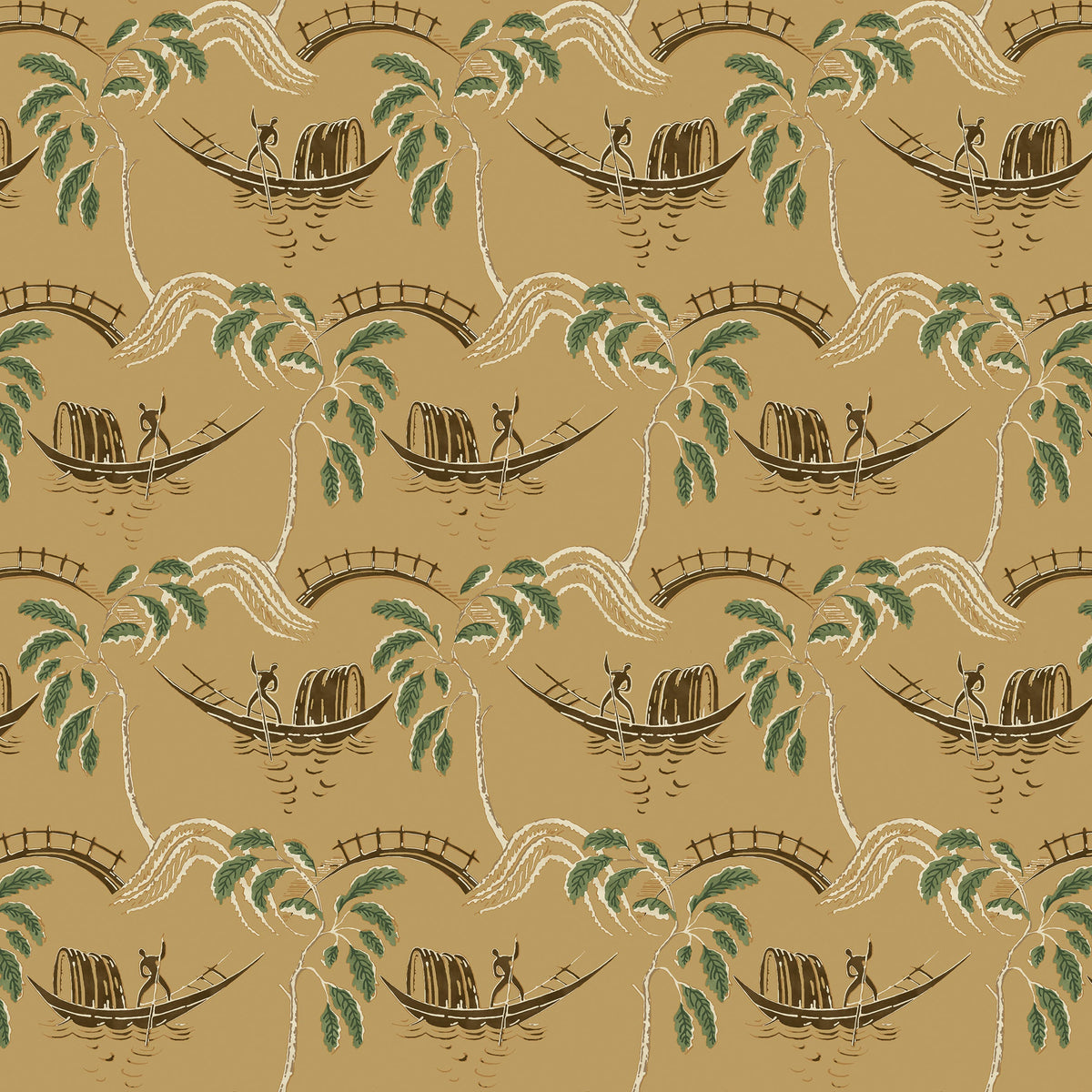 Peggy Ochre/Olive — Nina Campbell tyg