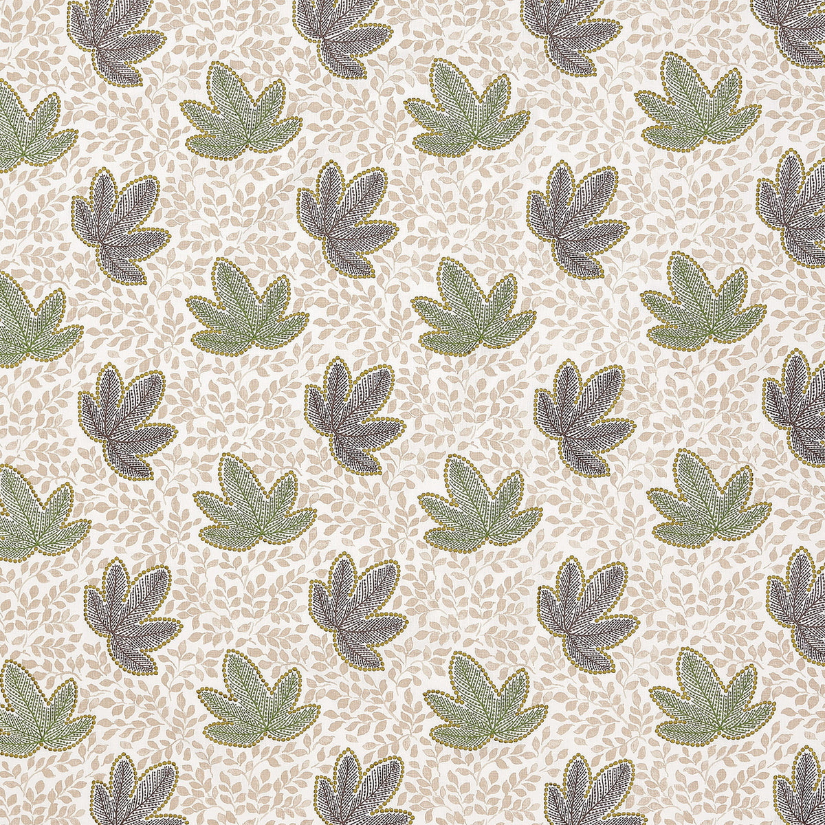 Clarice Pebble/Emerald/Chocolate — Nina Campbell tyg
