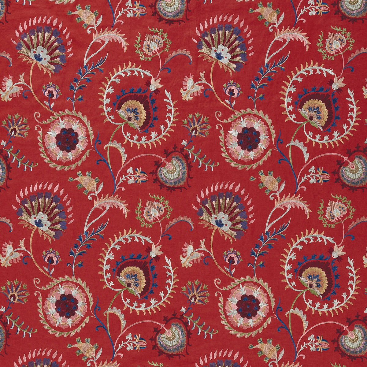 Mandana Red/Blue/Multi — Nina Campbell tyg