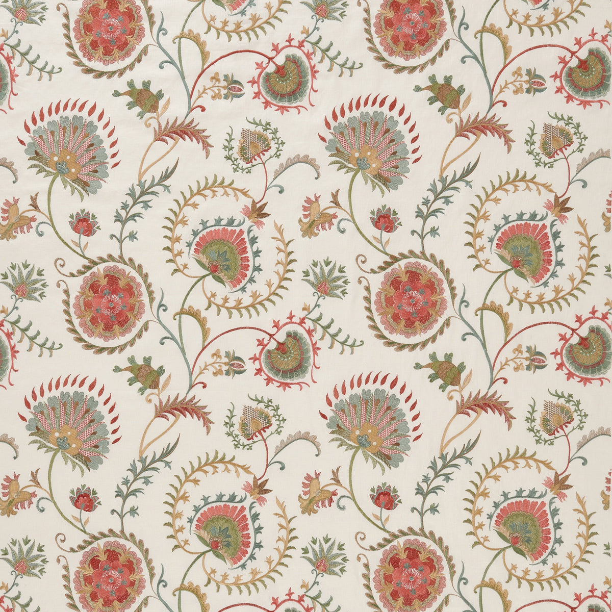 Mandana Aqua/Coral/Ivory — Nina Campbell tyg