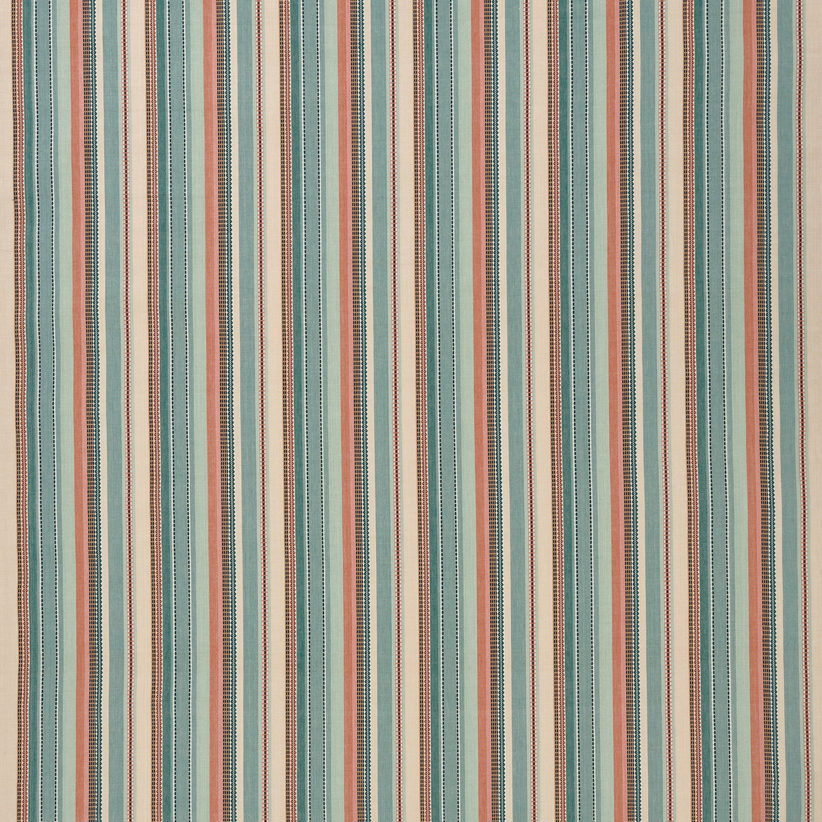 Nehir Aqua/Coral — Nina Campbell tyg