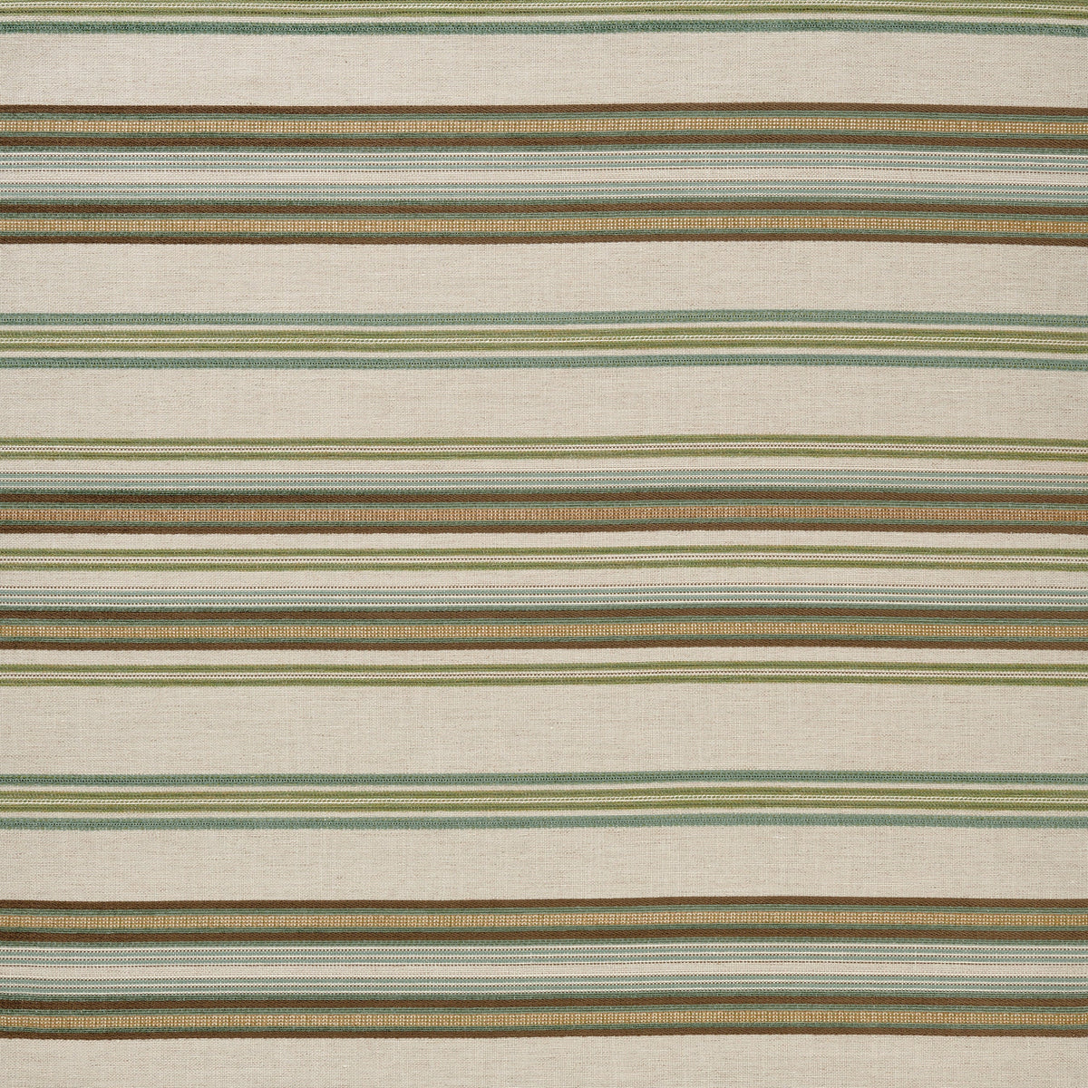 Farnaz Stripe Aqua/Green/Taupe — Nina Campbell tyg