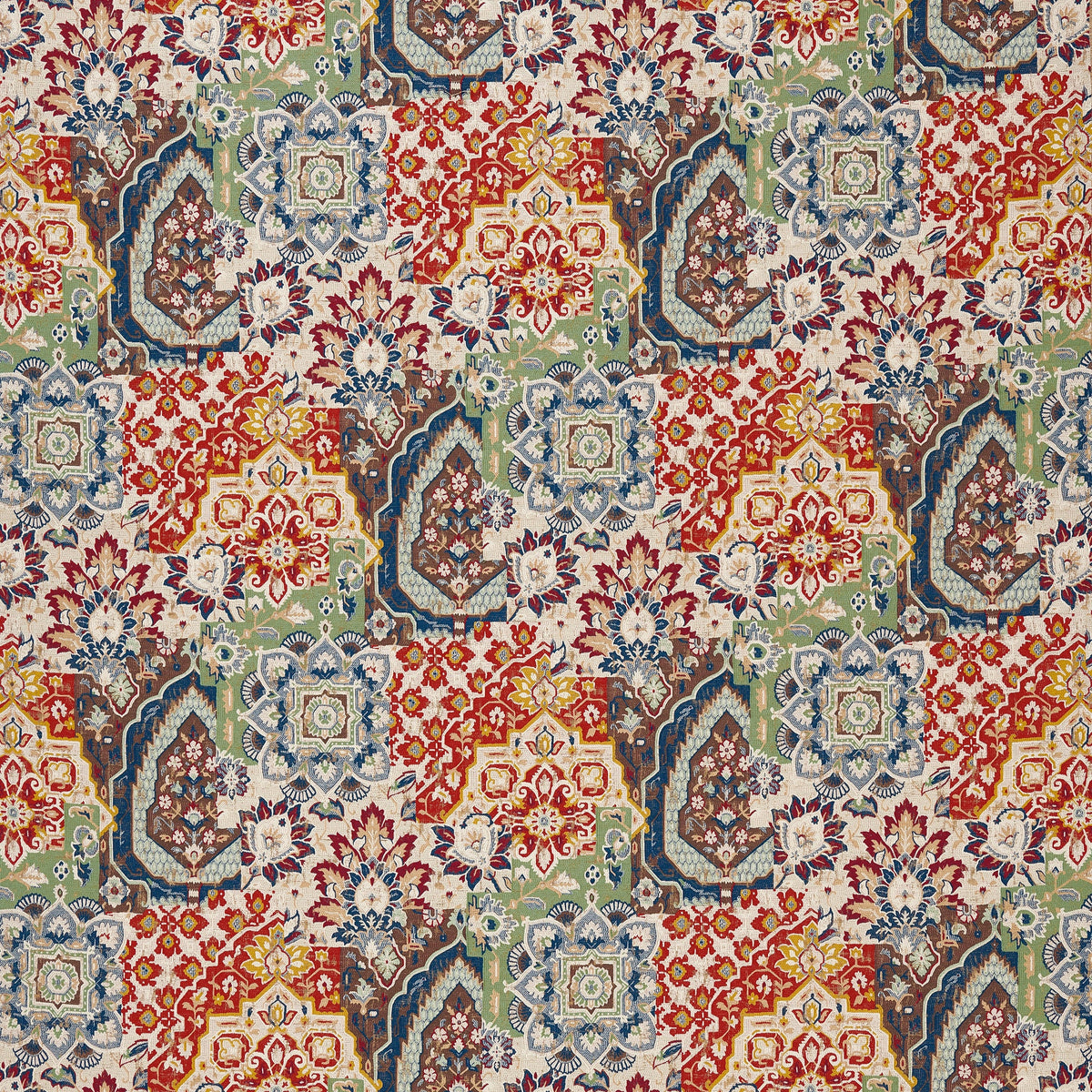 Paridaiza Blue/Terracotta — Nina Campbell tyg