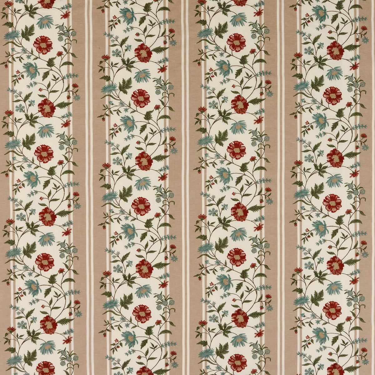 Colmar Beige/Russet/Teal — Nina Campbell tyg