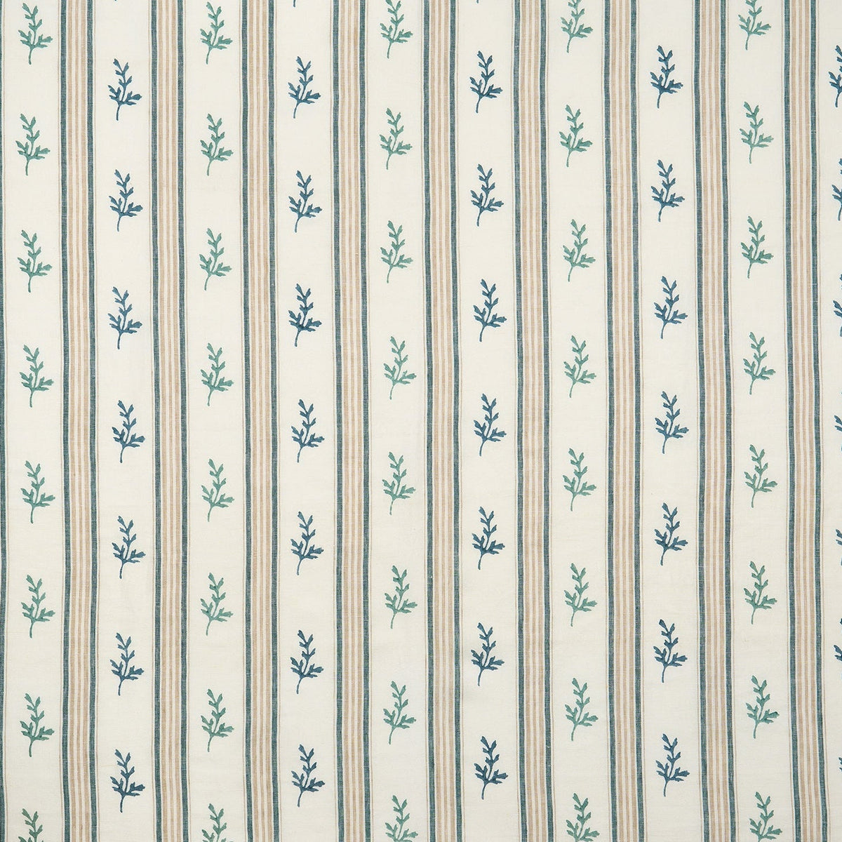 Anduze Aqua/Beige — Nina Campbell tyg