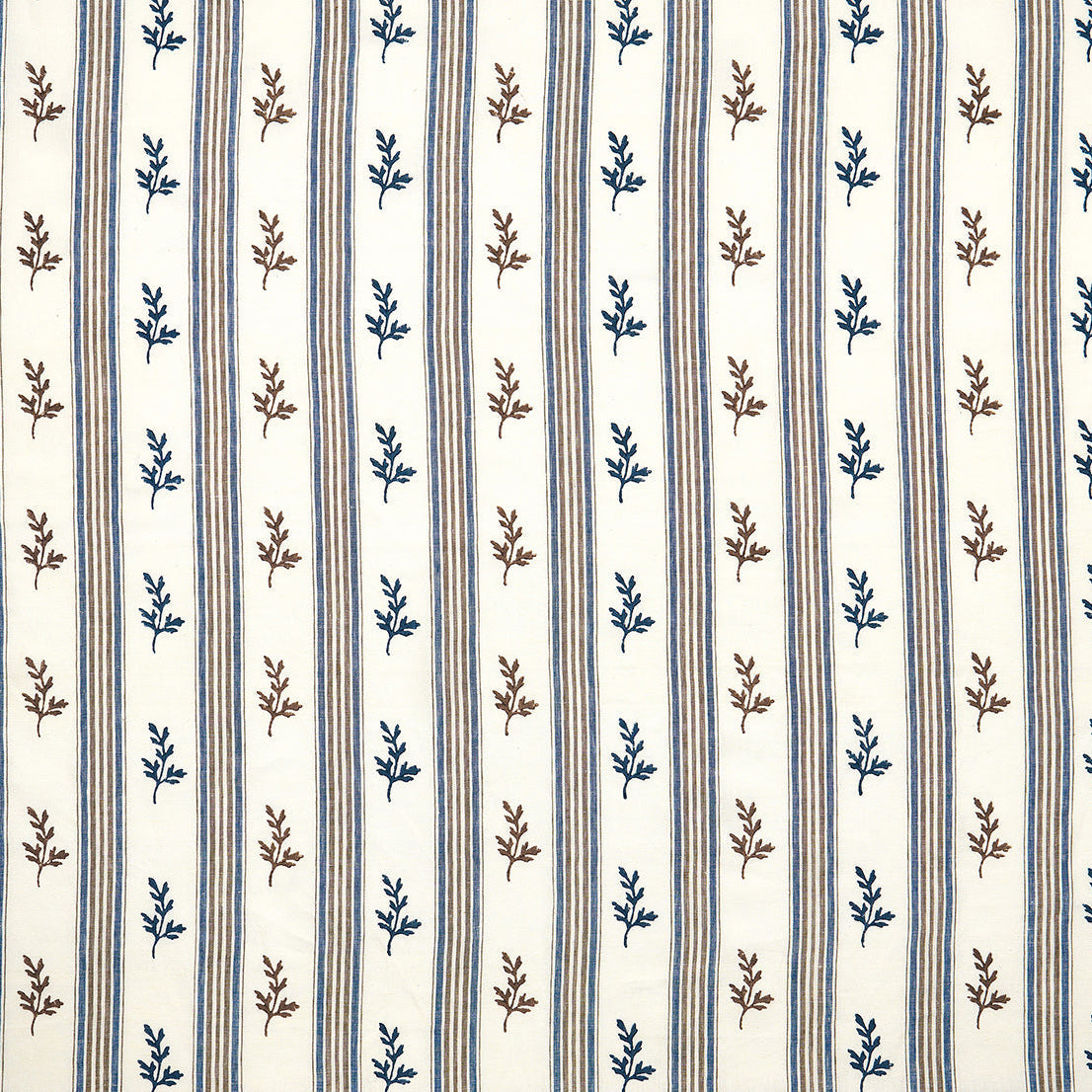 Anduze Blue/Chocolate — Nina Campbell tyg