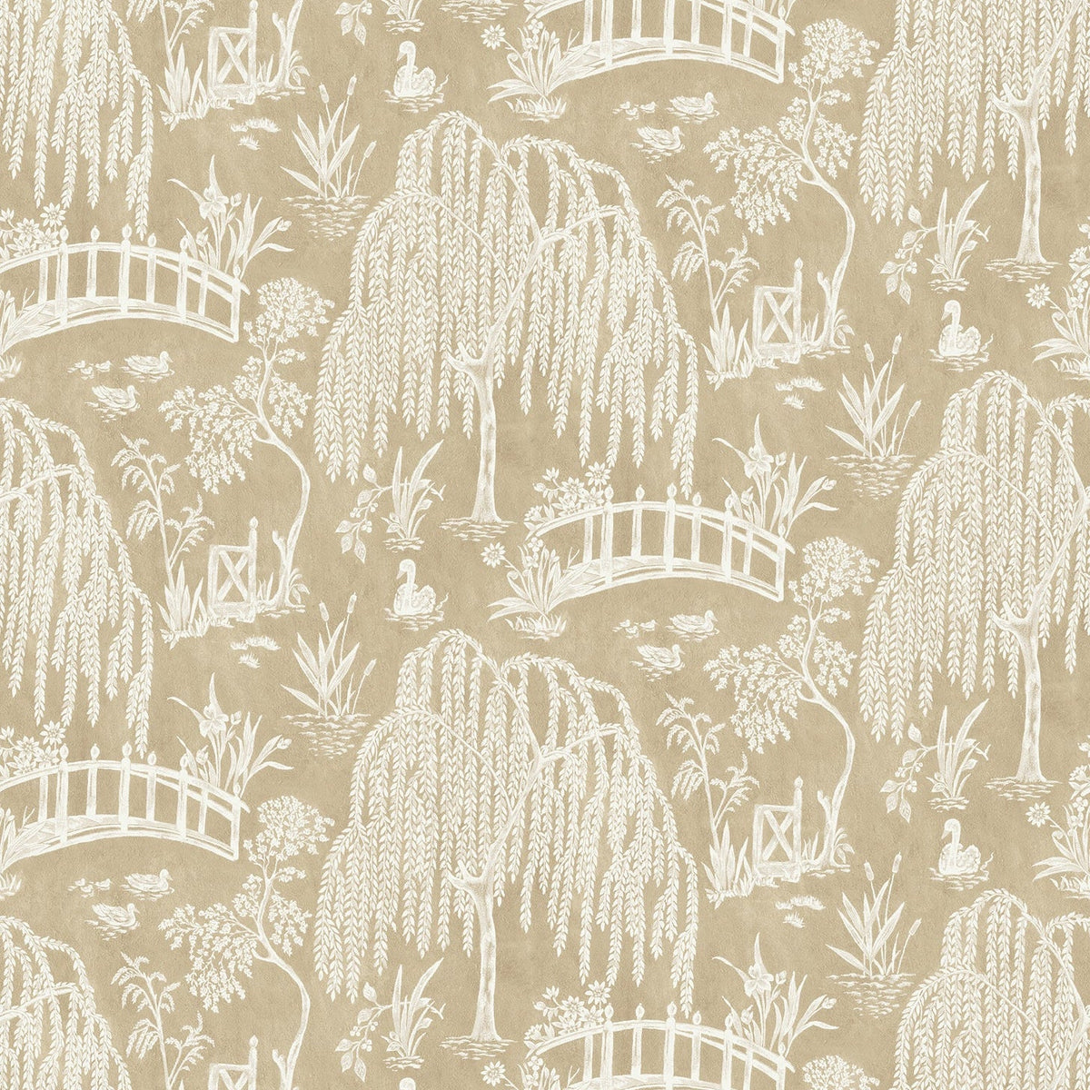 Les Saules Beige — Nina Campbell tyg