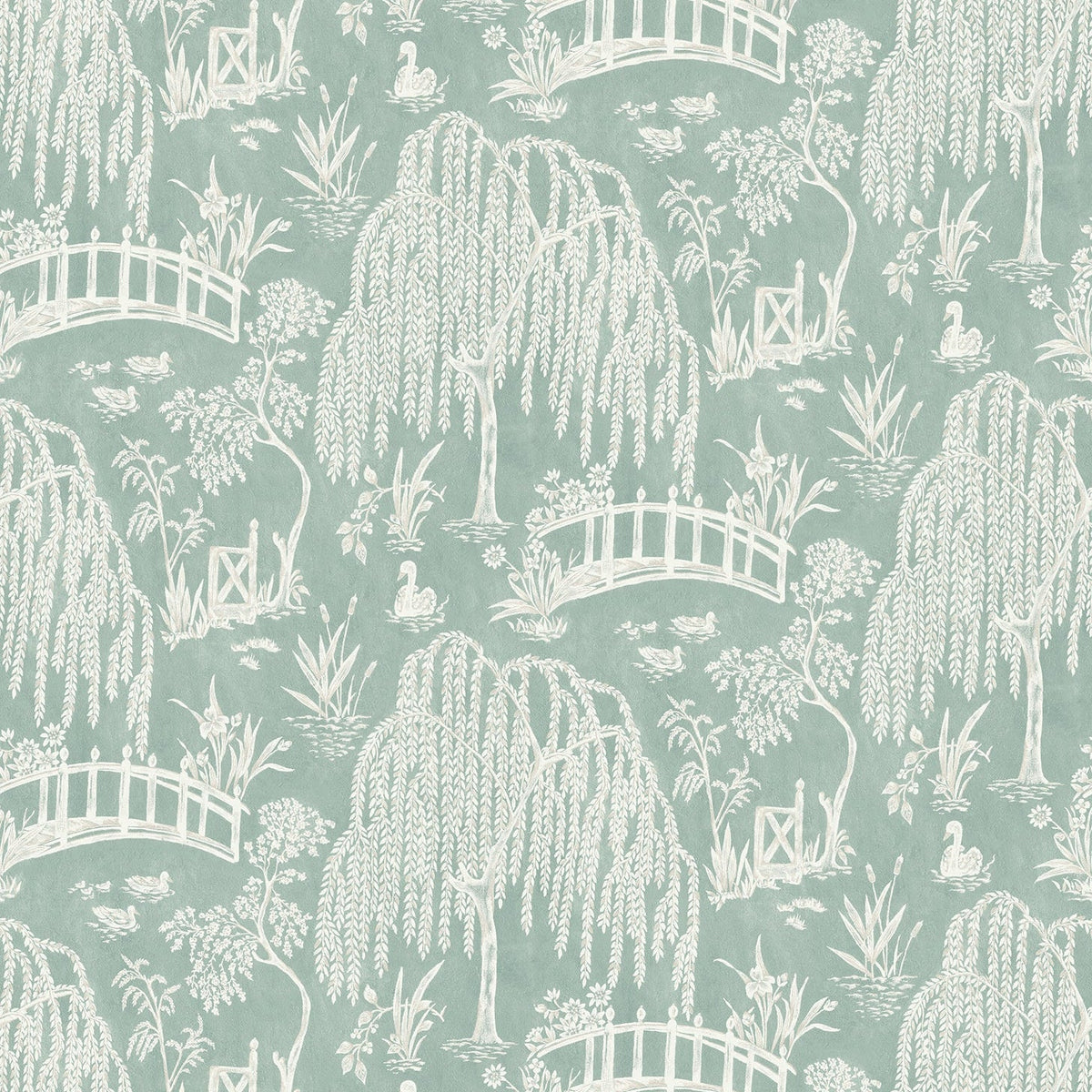 Les Saules Aqua — Nina Campbell tyg