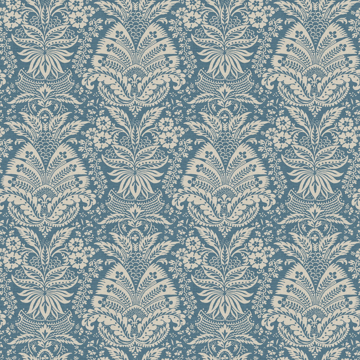 Bourton Damask Blue — Nina Campbell tyg