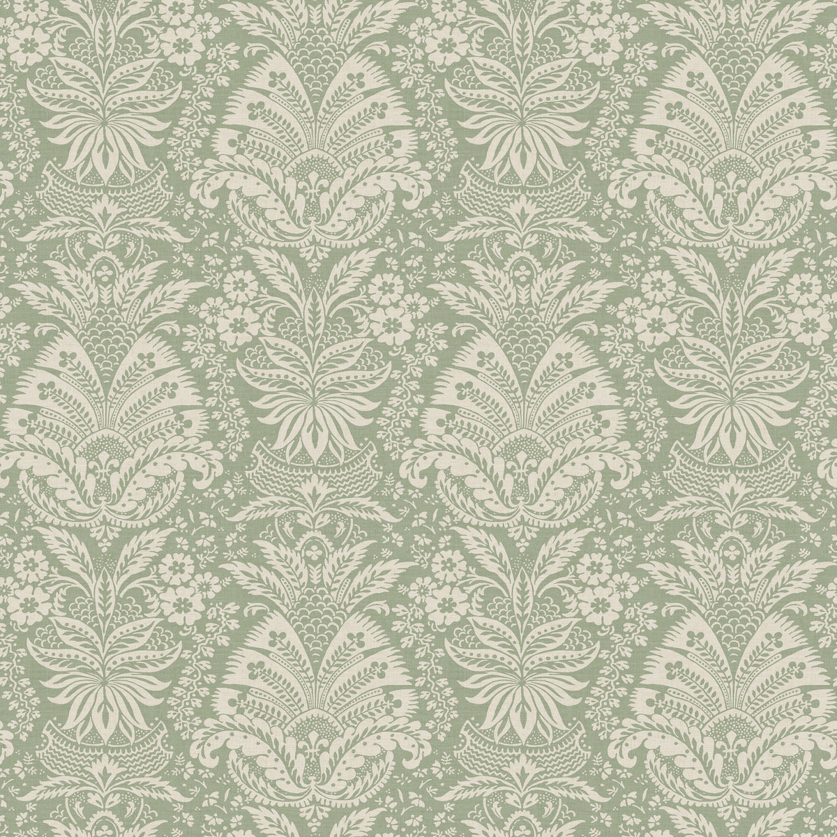 Bourton Damask Sage — Nina Campbell tyg