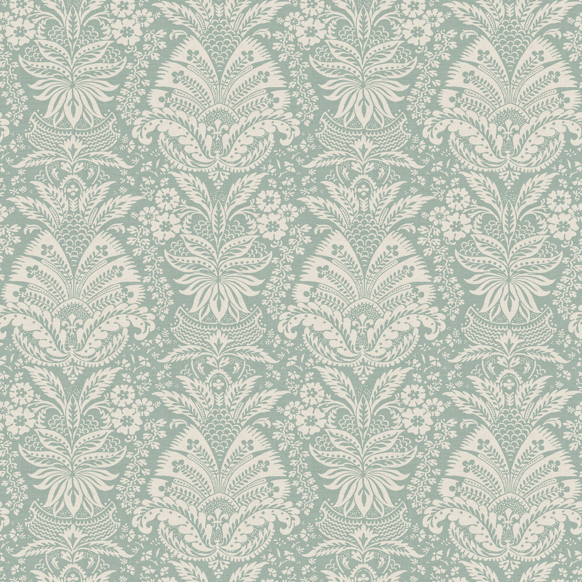 Bourton Damask Aqua — Nina Campbell tyg