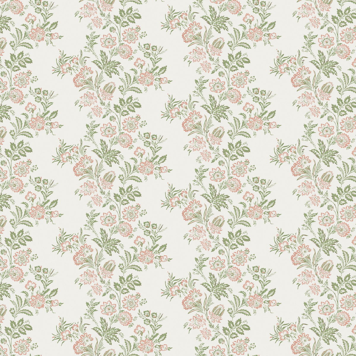 Bibury Blush/Green — Nina Campbell tyg