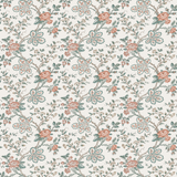 Genevieve Teal/Coral/Ivory — Nina Campbell tyg