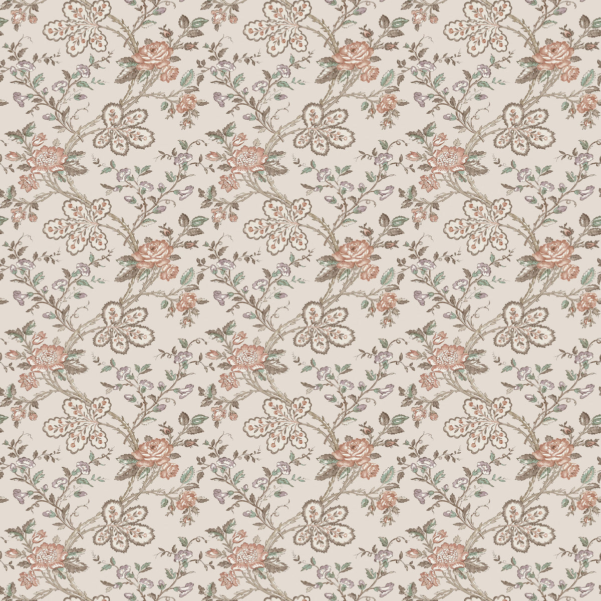 Genevieve Taupe/Antique Rose — Nina Campbell tyg