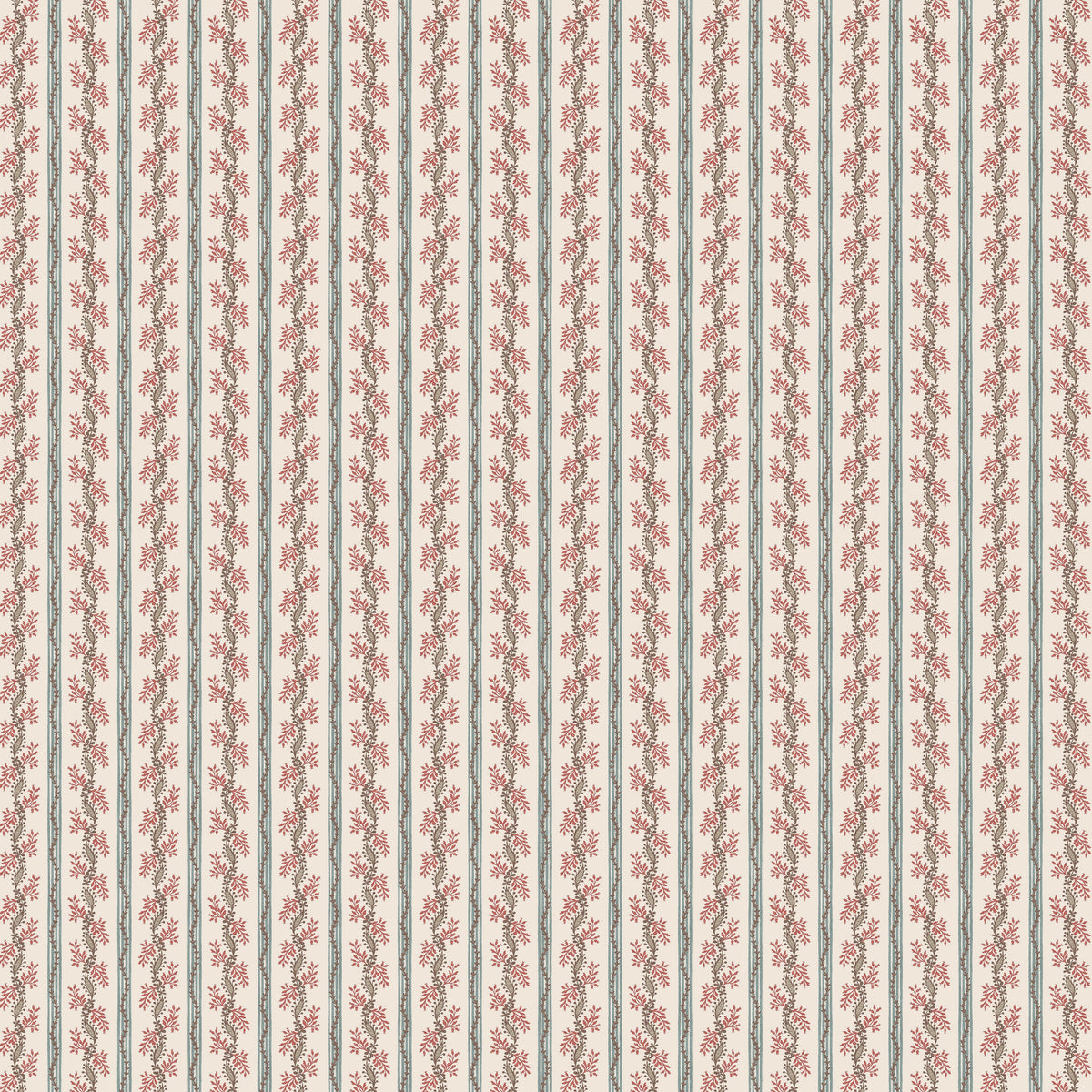 Odile Duck Egg/Red — Nina Campbell tyg