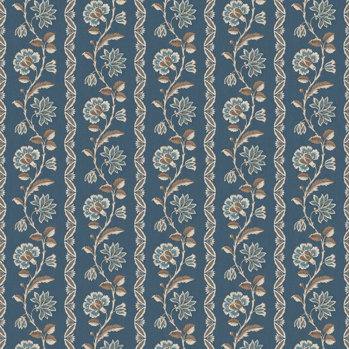 Bertin Indigo/Chocolate — Nina Campbell tyg
