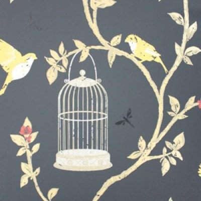 Bird Cage Walk Black/Gold — Nina Campbell tapet