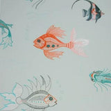 Aquarium Aqua / Coral — Nina Campbell tapet