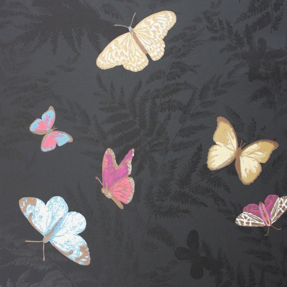 Farfalla Black/Multi — Nina Campbell tapet