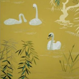 Swan Lake Yellow — Nina Campbell tapet