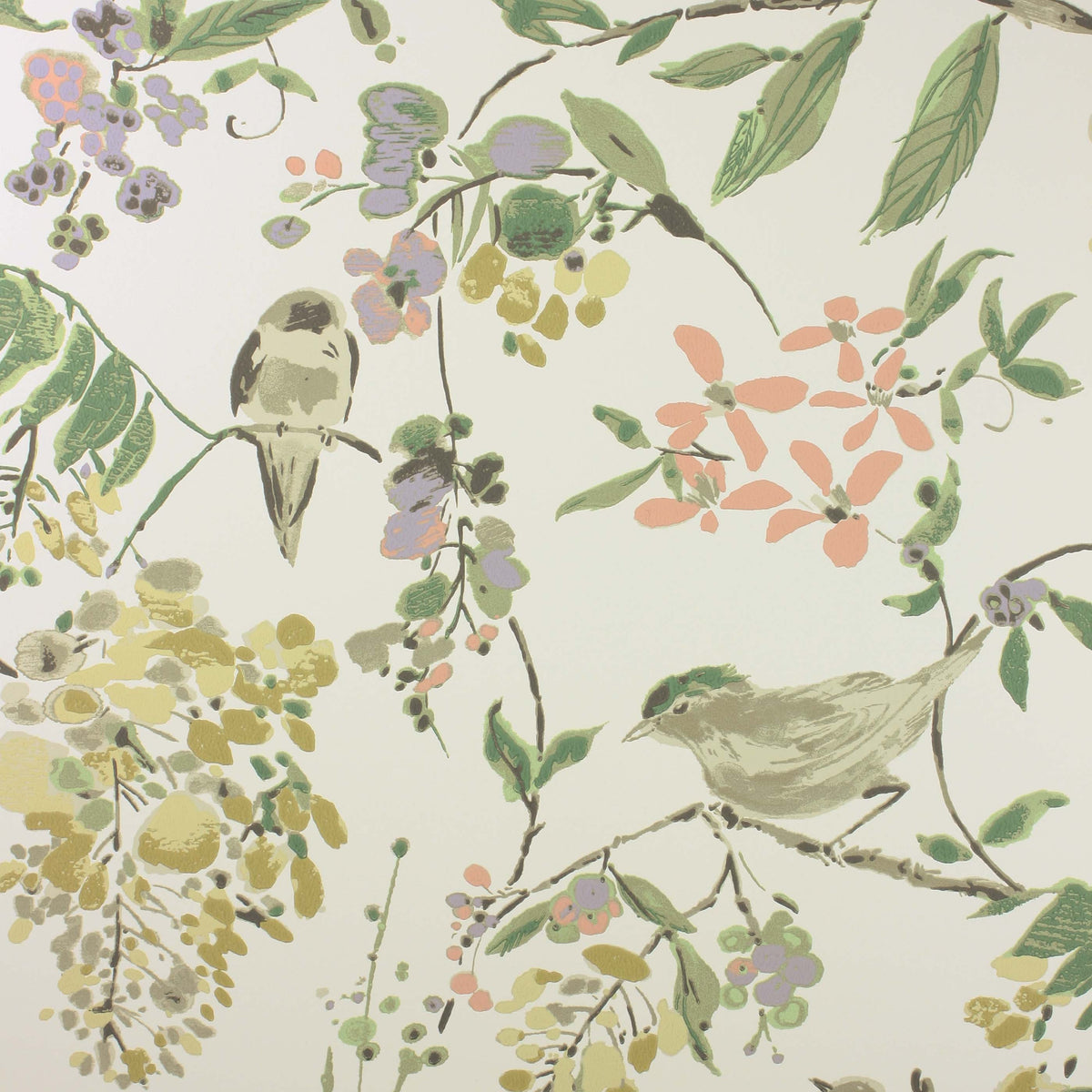 Penglai Coral/Lavender/Green — Nina Campbell tapet