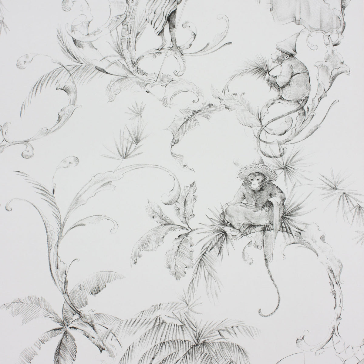 Barbary Toile Charcoal — Nina Campbell tapet